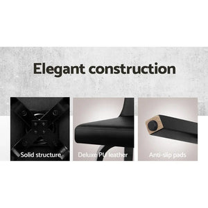 Artiss Set of 4 Wooden PU Leather Bar Stool - Black Deals499
