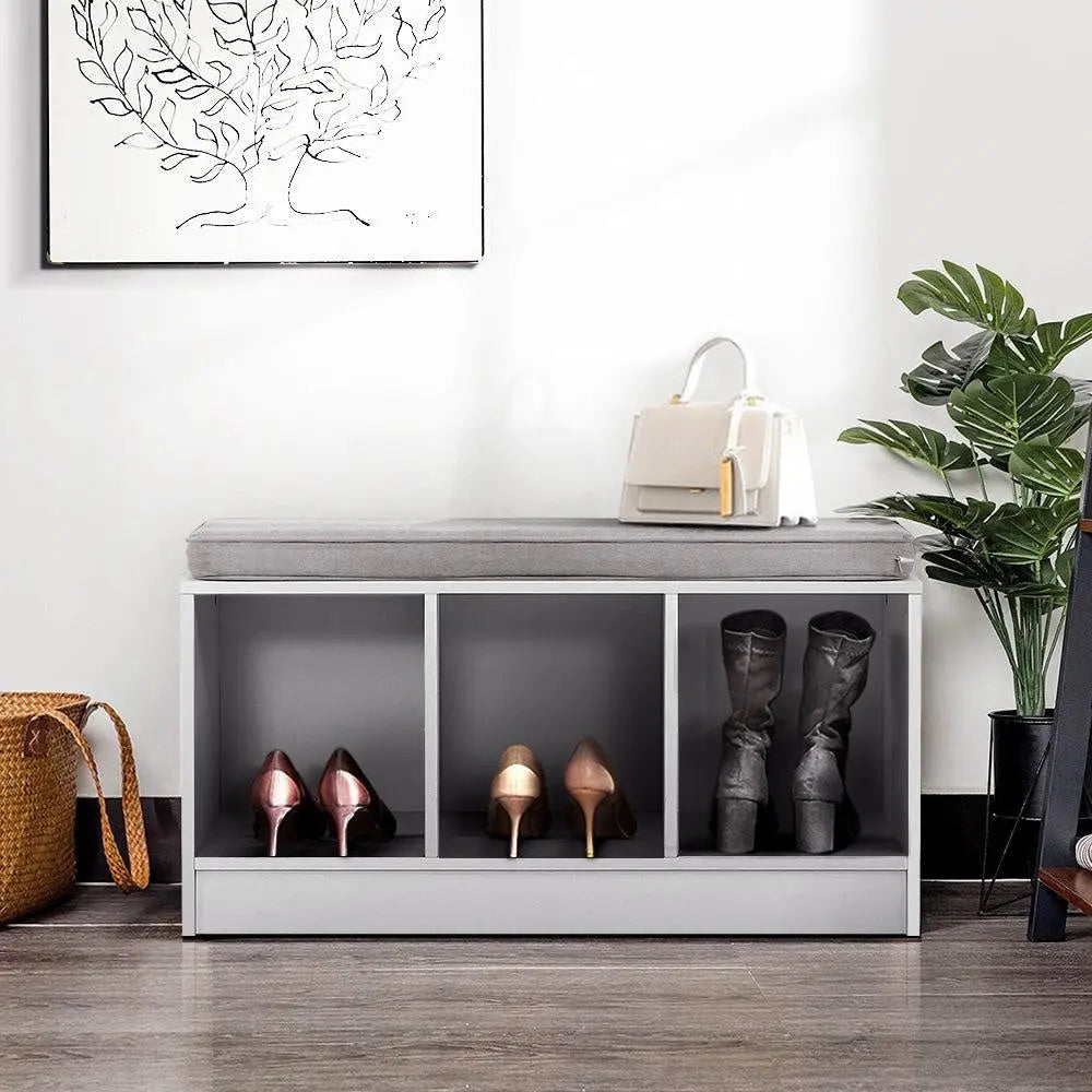 Artiss Shoe Cabinet Bench Shoes Organiser Storage Rack Shelf White Box Seat Deals499