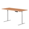 Artiss Standing Desk Adjustable Height Desk Dual Motor Electric White Frame Oak Desk Top 140cm Deals499