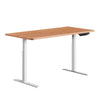Artiss Standing Desk Adjustable Height Desk Dual Motor Electric White Frame Oak Desk Top 140cm Deals499