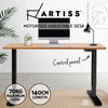 Artiss Standing Desk Adjustable Height Desk Electric Motorised Black Frame Oak Desk Top 140cm Deals499