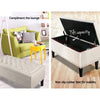 Artiss Storage Ottoman Blanket Box Fabric Chest Footstool Foot Stool Bench Taupe Deals499