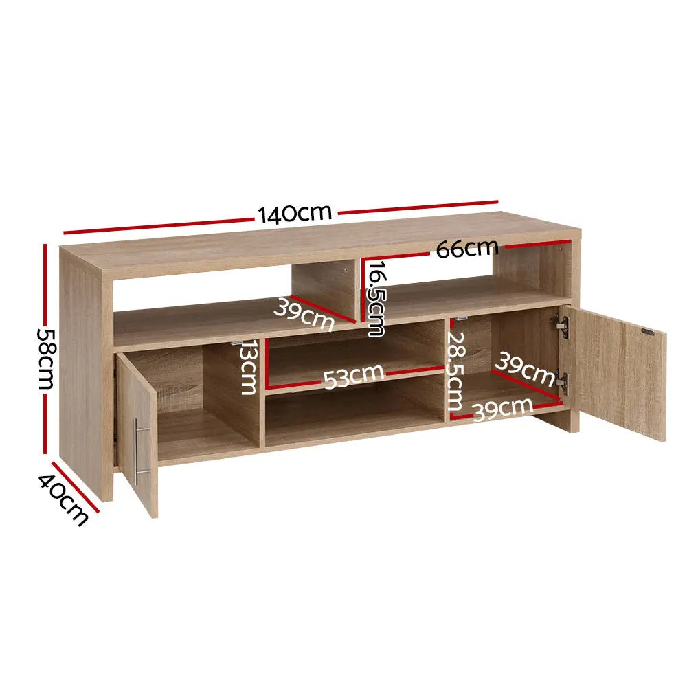Artiss TV Cabinet Entertainment Unit Stand Storage Shelf Sideboard 140cm Oak Deals499