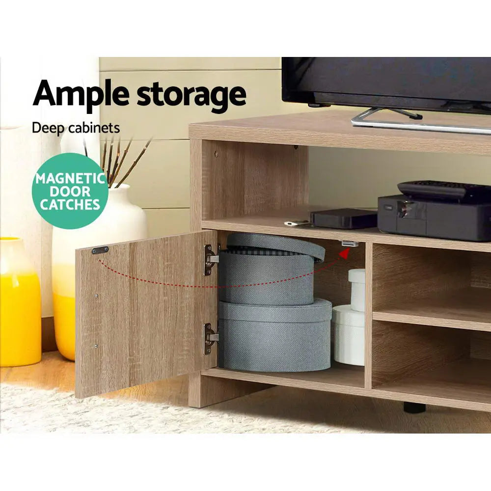 Artiss TV Cabinet Entertainment Unit Stand Storage Shelf Sideboard 140cm Oak Deals499