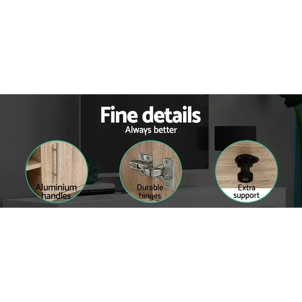 Artiss TV Cabinet Entertainment Unit Stand Storage Shelf Sideboard 140cm Oak Deals499