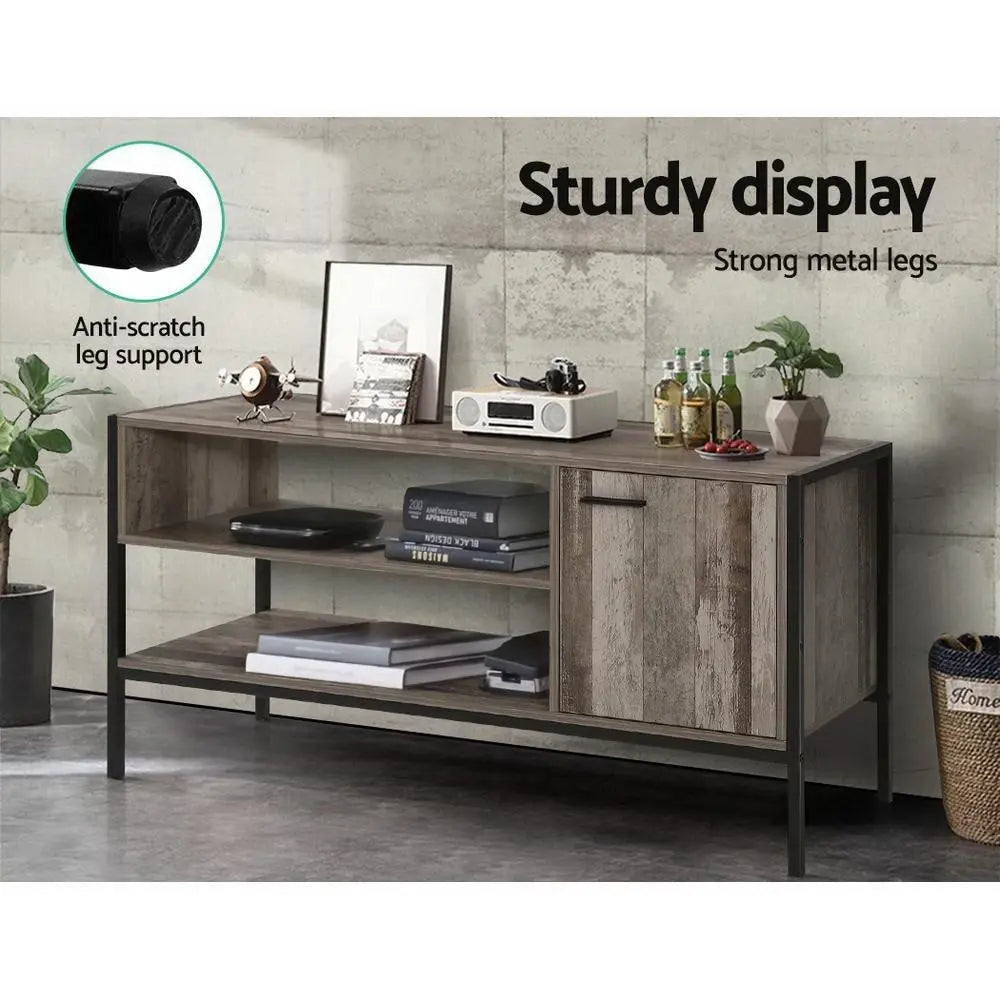 Artiss TV Cabinet Entertainment Unit Stand Storage Wood Industrial Rustic 124cm Deals499