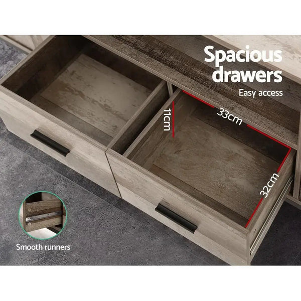 Artiss TV Cabinet Entertainment Unit Stand Storage Wood Industrial Rustic 160cm Deals499