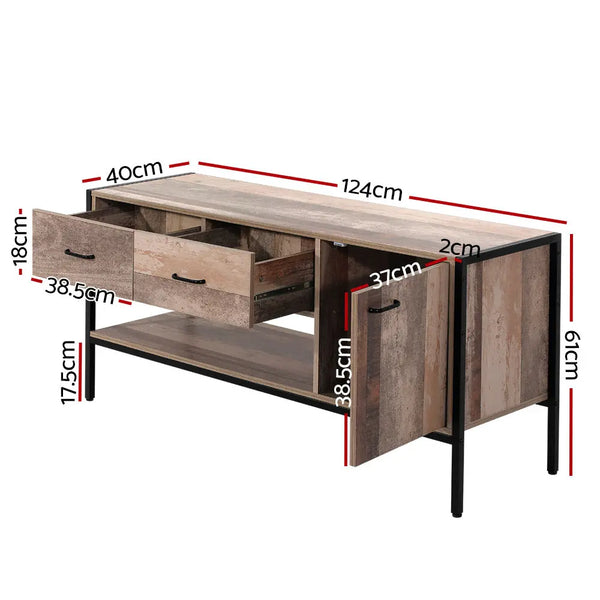Artiss TV Stand Entertainment Unit Storage Cabinet Industrial Rustic Wooden 120cm Deals499