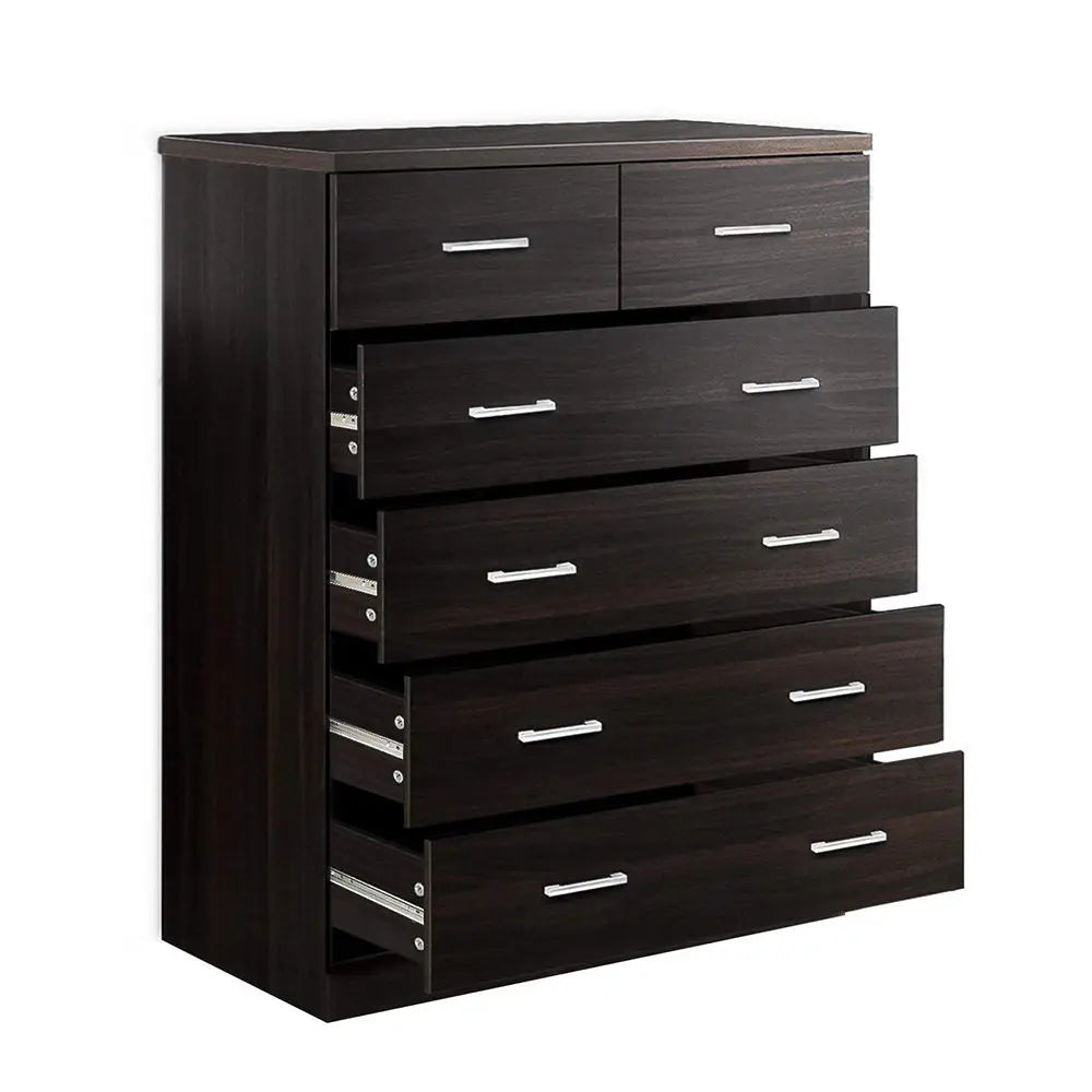 Artiss Tallboy 6 Drawers Storage Cabinet - Walnut Deals499