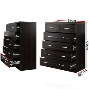 Artiss Tallboy 6 Drawers Storage Cabinet - Walnut Deals499
