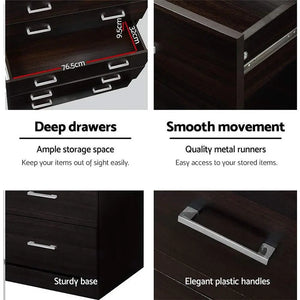 Artiss Tallboy 6 Drawers Storage Cabinet - Walnut Deals499