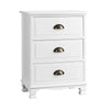 Artiss Vintage Bedside Table Chest Storage Cabinet Nightstand White Deals499