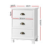Artiss Vintage Bedside Table Chest Storage Cabinet Nightstand White Deals499