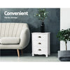 Artiss Vintage Bedside Table Chest Storage Cabinet Nightstand White Deals499