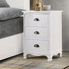 Artiss Vintage Bedside Table Chest Storage Cabinet Nightstand White Deals499
