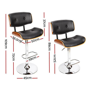 Artiss Wooden Gas Lift Bar Stool - Black and Chrome Deals499
