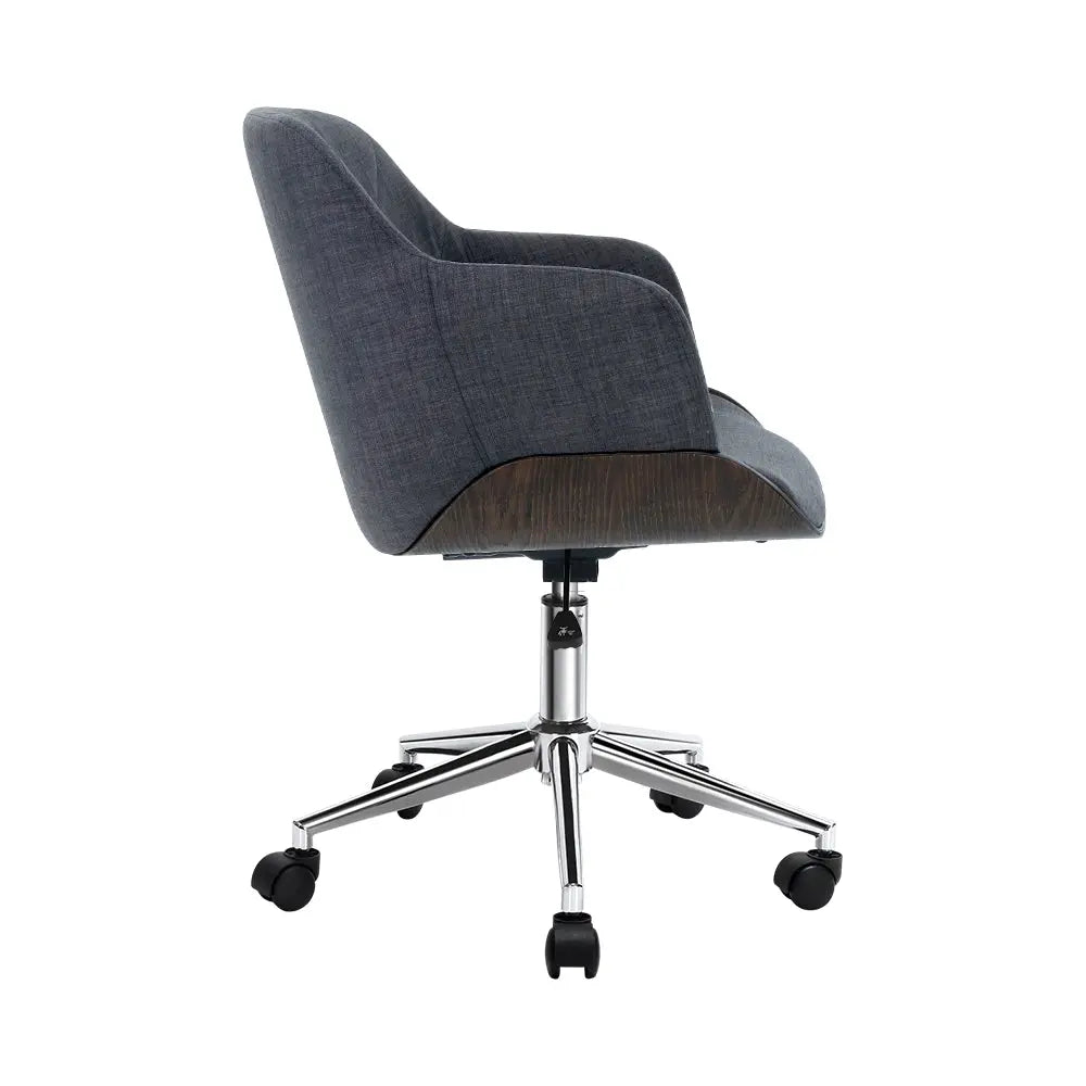 Artiss Wooden Office Chair Computer Gaming Chairs Executive Fabric Grey Deals499