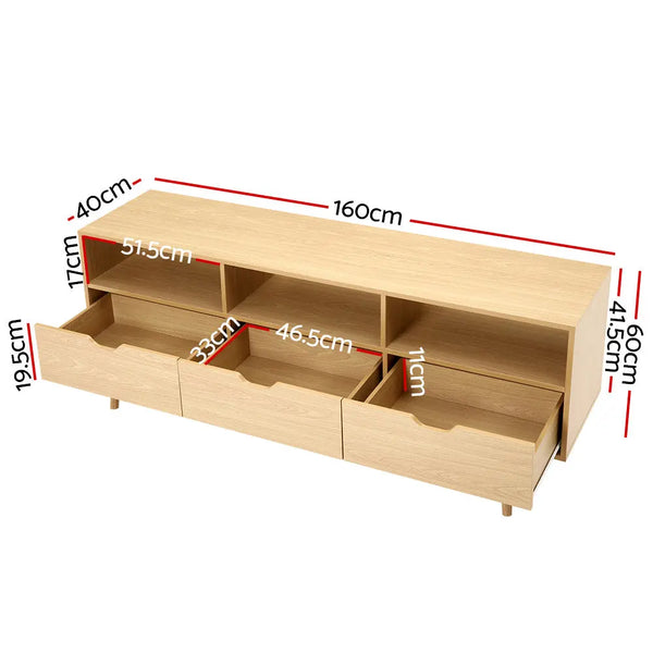 Artiss Wooden Scandinavian Entertainment Unit - Natural Deals499