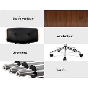 Artiss Wooden & PU Leather Office Desk Chair - Black Deals499