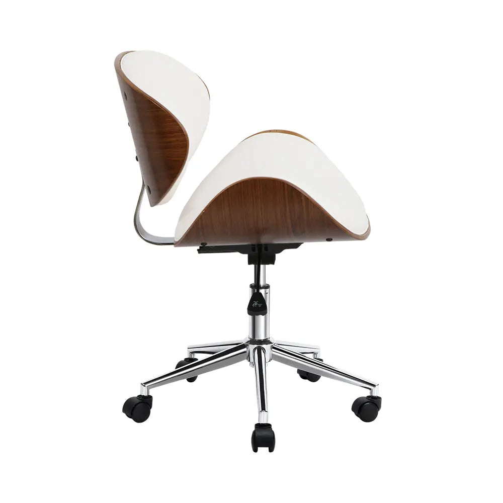 Artiss Wooden & PU Leather Office Desk Chair - White Deals499