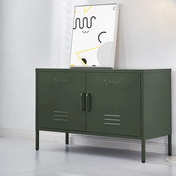 ArtissIn Base Metal Locker Storage Shelf Organizer Cabinet Buffet Sideboard Green Deals499