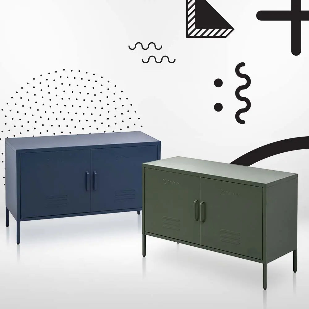 ArtissIn Base Metal Locker Storage Shelf Organizer Cabinet Buffet Sideboard Green Deals499