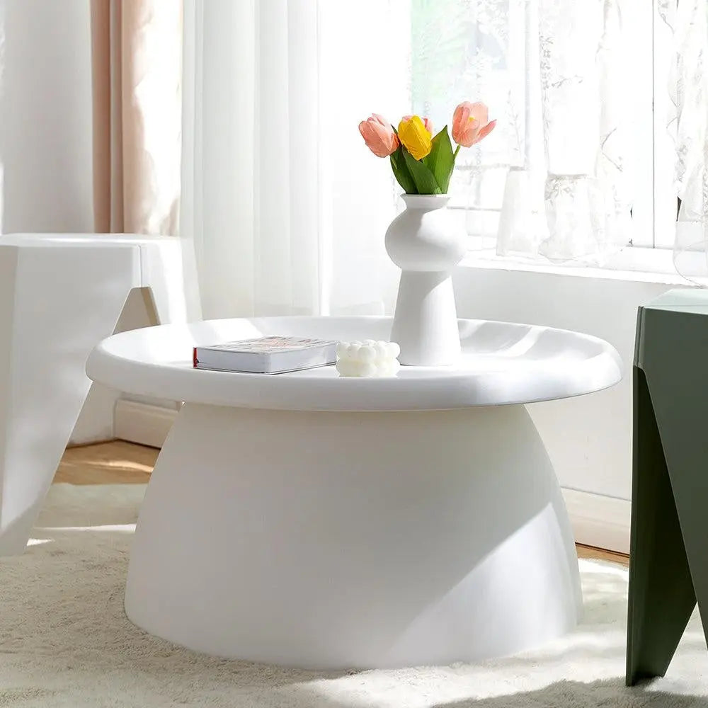 ArtissIn Coffee Table Mushroom Nordic Round Large Side Table 70CM White Deals499