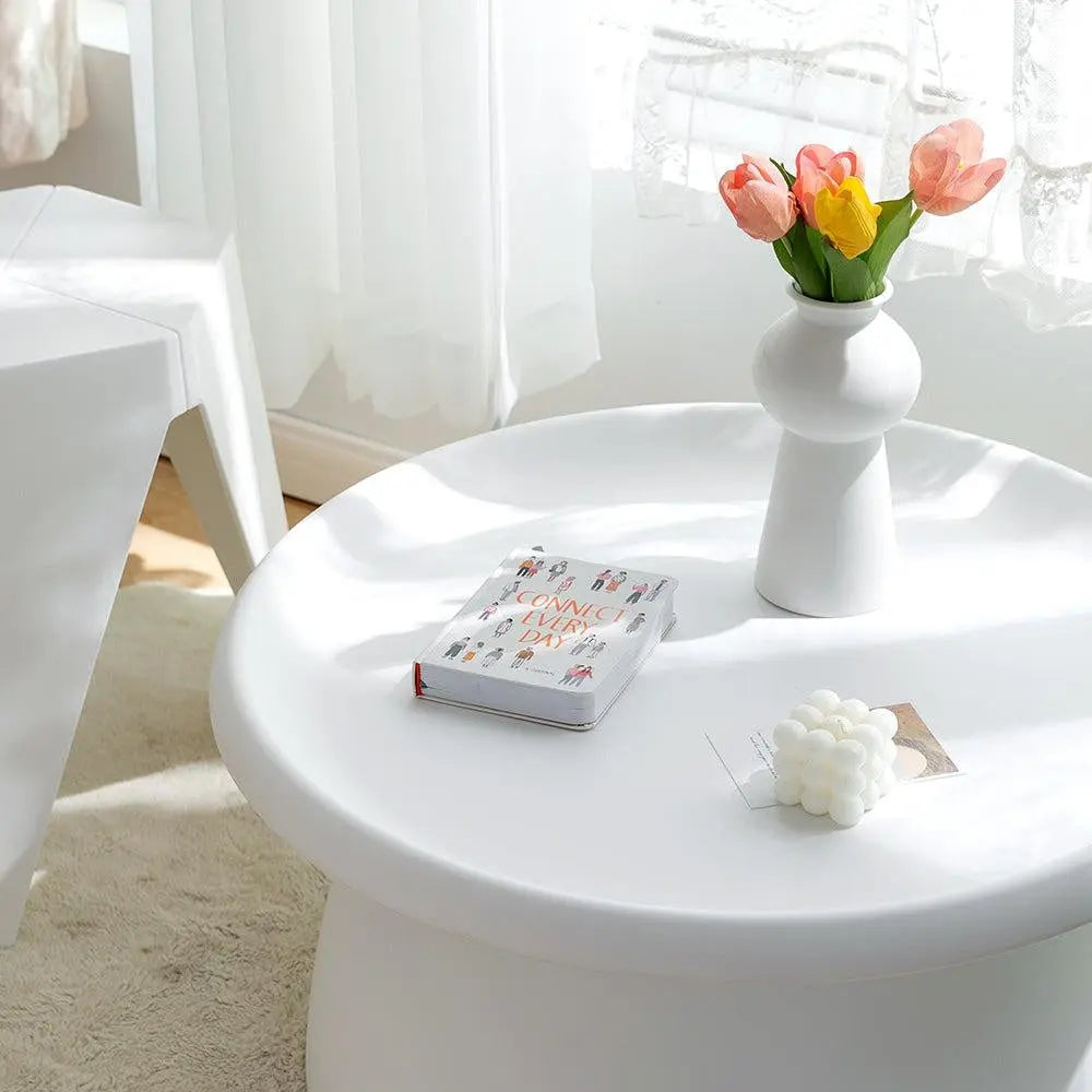 ArtissIn Coffee Table Mushroom Nordic Round Large Side Table 70CM White Deals499