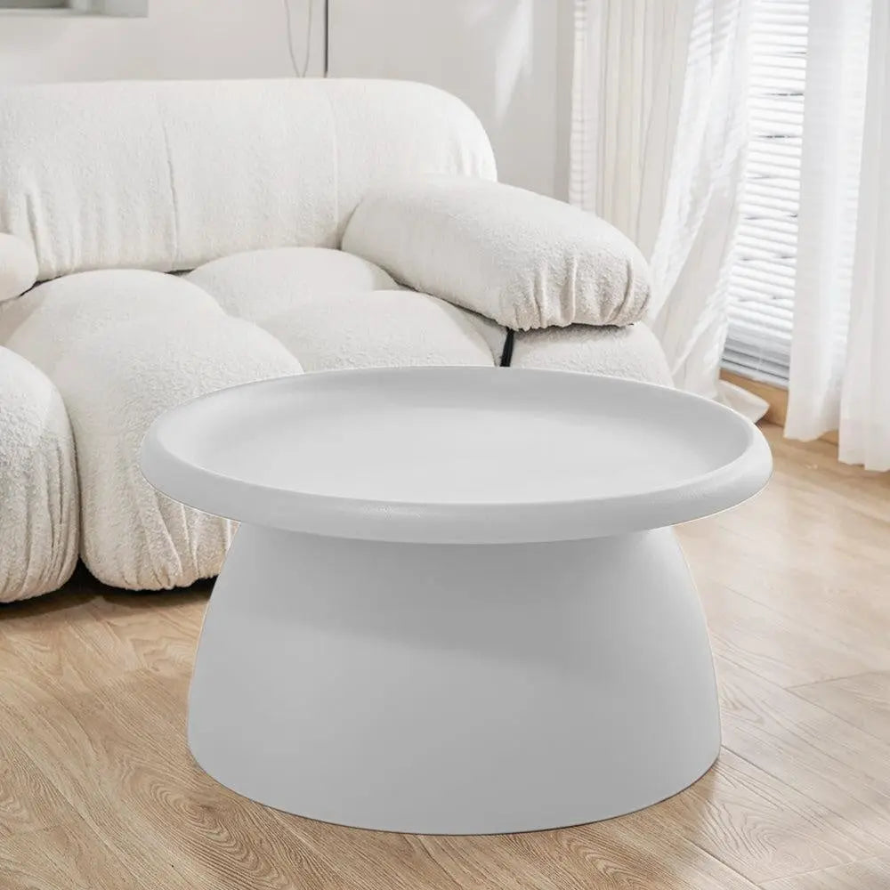 ArtissIn Coffee Table Mushroom Nordic Round Large Side Table 70CM White Deals499