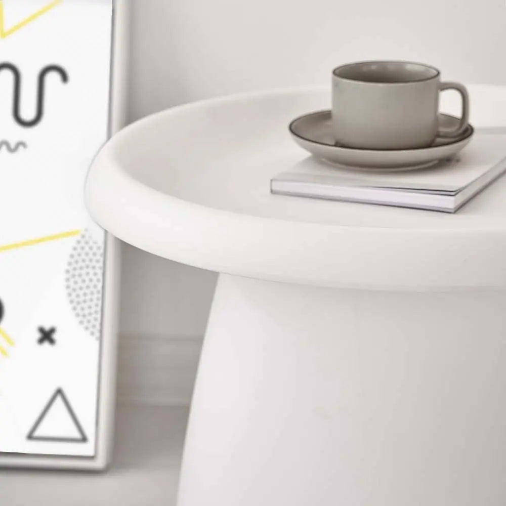 ArtissIn Coffee Table Mushroom Nordic Round Small Side Table 50CM White Deals499