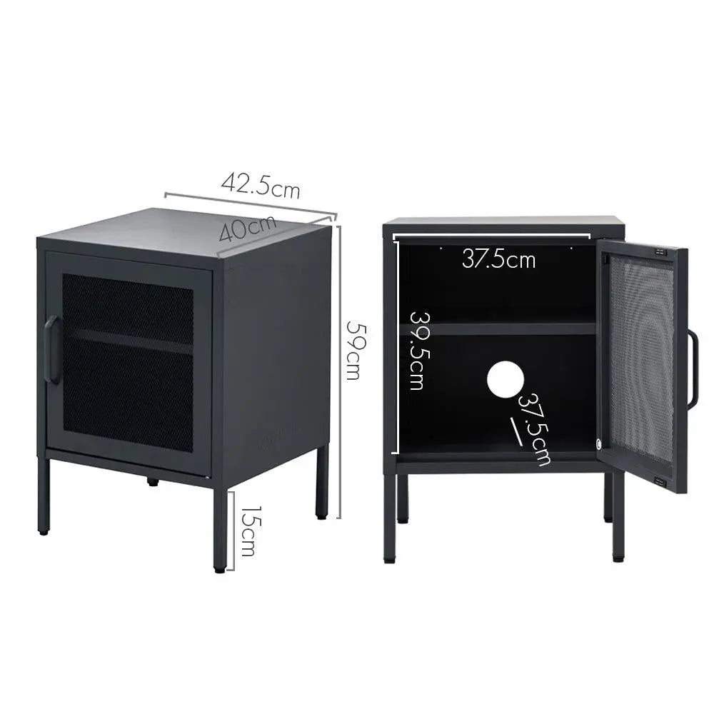 ArtissIn Mini Mesh Door Storage Cabinet Organizer Bedside Table Black Deals499