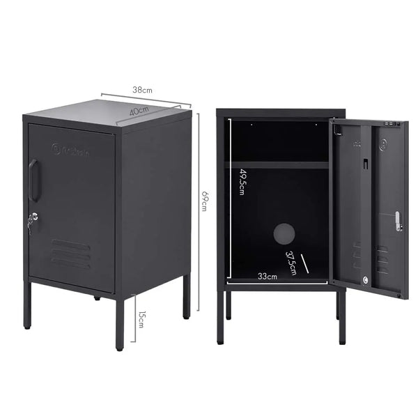 ArtissIn Mini Metal Locker Storage Shelf Organizer Cabinet Bedroom Black Deals499