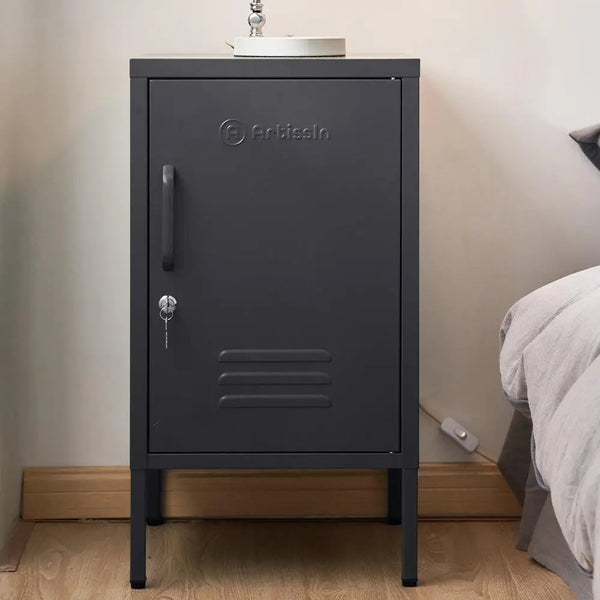 ArtissIn Mini Metal Locker Storage Shelf Organizer Cabinet Bedroom Black Deals499