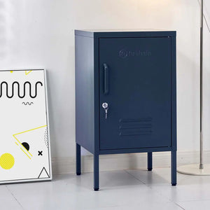 ArtissIn Mini Metal Locker Storage Shelf Organizer Cabinet Bedroom Blue Deals499