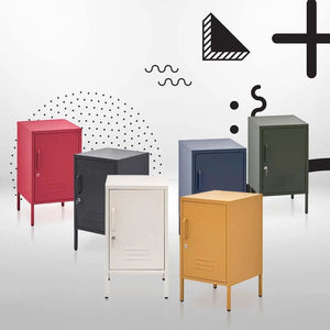 ArtissIn Mini Metal Locker Storage Shelf Organizer Cabinet Bedroom Blue Deals499