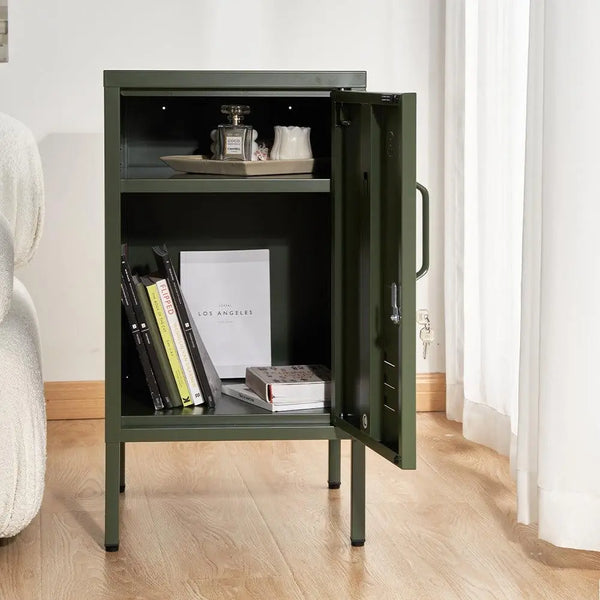 ArtissIn Mini Metal Locker Storage Shelf Organizer Cabinet Bedroom Green Deals499