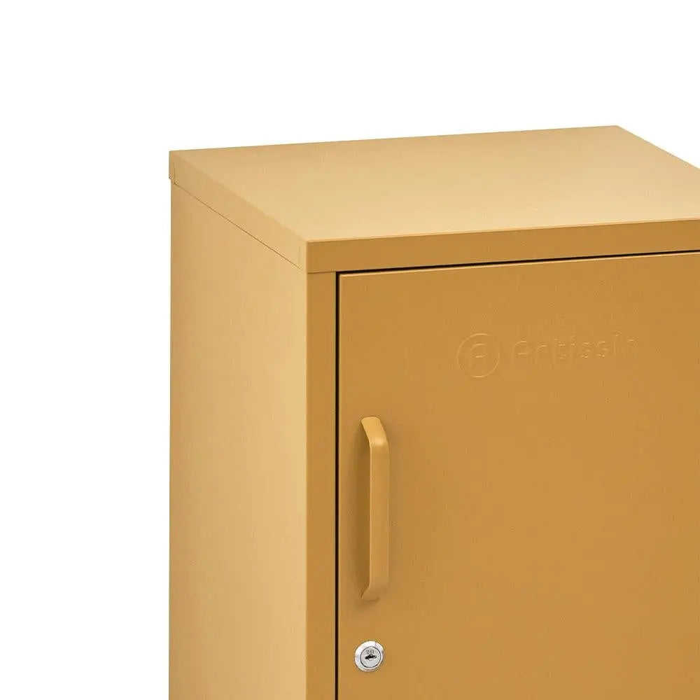 ArtissIn Mini Metal Locker Storage Shelf Organizer Cabinet Bedroom Yellow Deals499