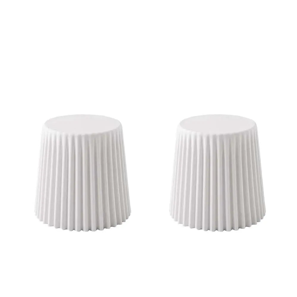 ArtissIn Set of 2 Cupcake Stool Plastic Stacking Stools Chair Outdoor Indoor White Deals499
