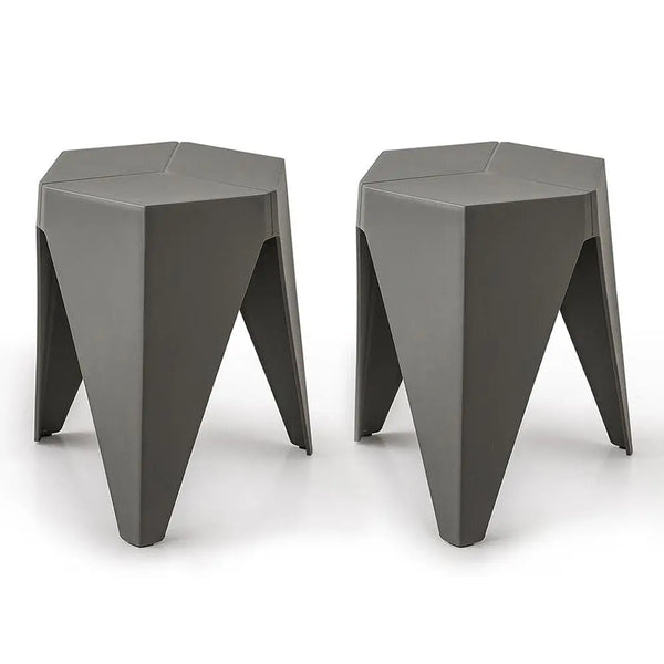 ArtissIn Set of 2 Puzzle Stool Plastic Stacking Stools Chair Outdoor Indoor Grey Deals499
