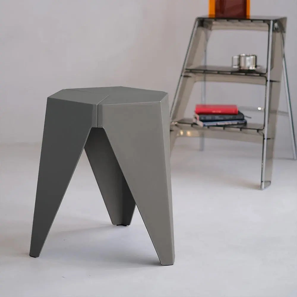 ArtissIn Set of 2 Puzzle Stool Plastic Stacking Stools Chair Outdoor Indoor Grey Deals499