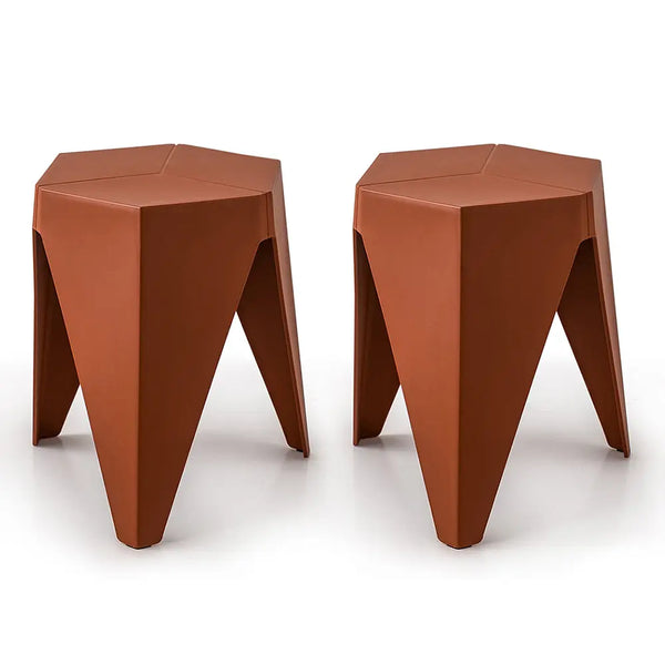 ArtissIn Set of 2 Puzzle Stool Plastic Stacking Stools Chair Outdoor Indoor Red Deals499