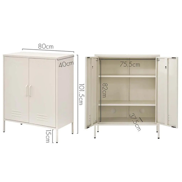 ArtissIn Sweetheart Metal Locker Storage Shelf Organizer Cabinet Buffet Sideboard White Deals499