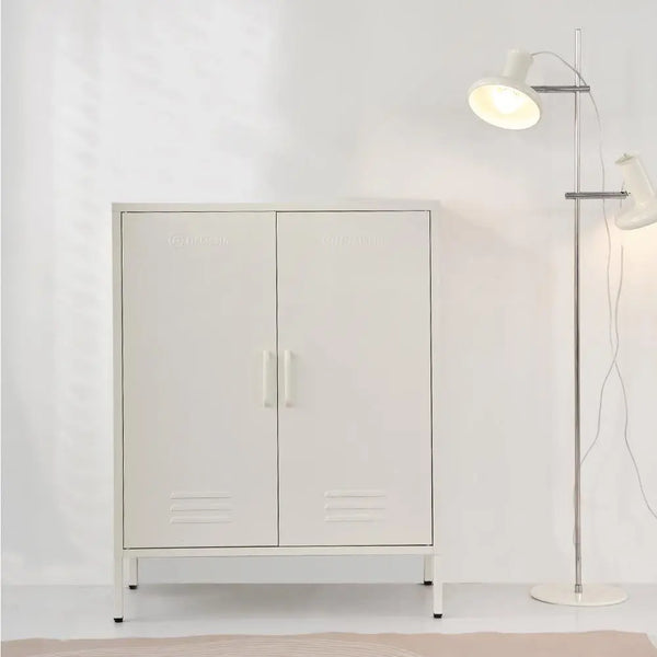 ArtissIn Sweetheart Metal Locker Storage Shelf Organizer Cabinet Buffet Sideboard White Deals499