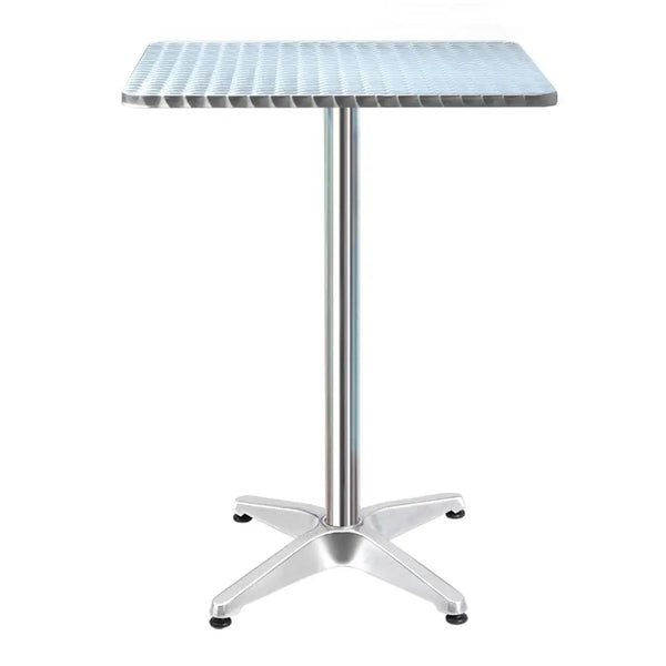 Bar Table Outdoor Furniture Adjustable Aluminium Pub Cafe Indoor Square Gardeon Deals499
