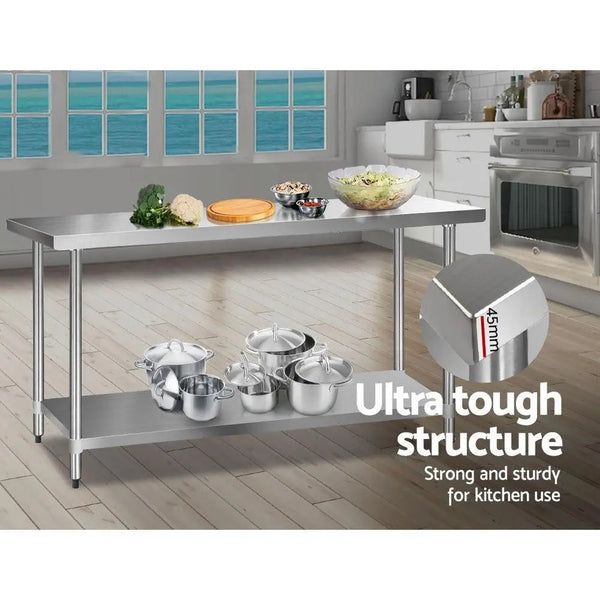 Cefito 1829 x 610mm Commercial Stainless Steel Kitchen Bench Deals499