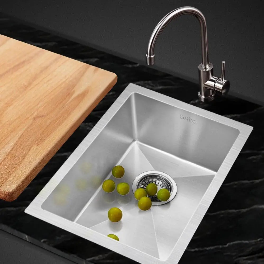 Cefito 34cm x 44cm Stainless Steel Kitchen Sink Under/Top/Flush Mount Black Deals499