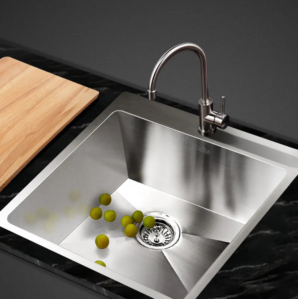 Cefito 53cm x 50cm Stainless Steel Kitchen Sink Under/Top/Flush Mount Silver Deals499
