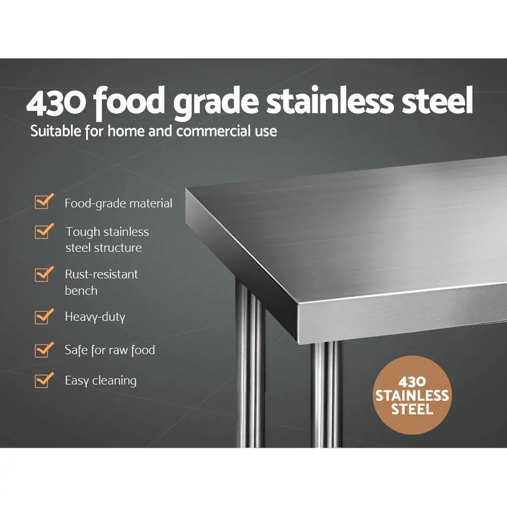 Cefito 610 x 1524mm Commercial Stainless Steel Kitchen Bench Deals499