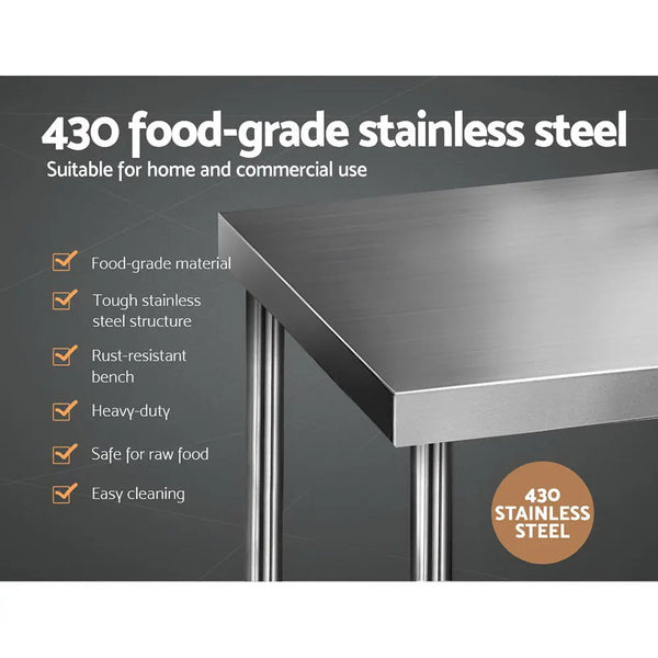 Cefito 762 x 762mm Commercial Stainless Steel Kitchen Bench Deals499