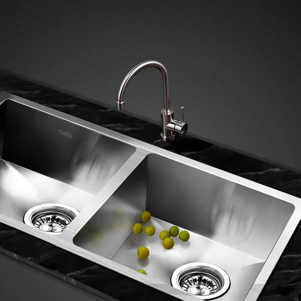 Cefito 77cm x 45cm Stainless Steel Kitchen Sink Under/Top/Flush Mount Silver Deals499